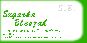 sugarka bleszak business card